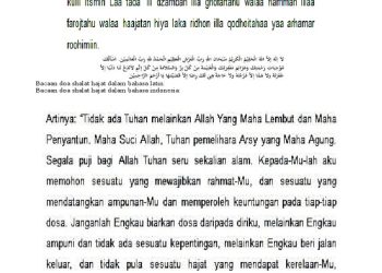 Doa Keselamatan dan Hajat dalam Bahasa Arab
