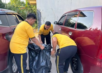 Polsek Batu Ampar Pimpin Gotong Royong Akbar, Sukseskan Batam ASRI di Pasar Melcem