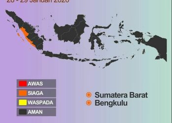 BMKG: Bengkulu Waspada Hujan Lebat, Banjir & Longsor 02 April-2 April 2026