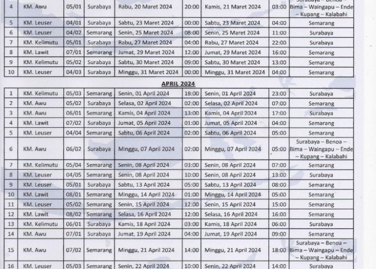 Jadwal Kapal Pelni Bau Bau ke Ambon: 5, 6, 17 Mei 2026, Harga Dewasa Rp 375.500