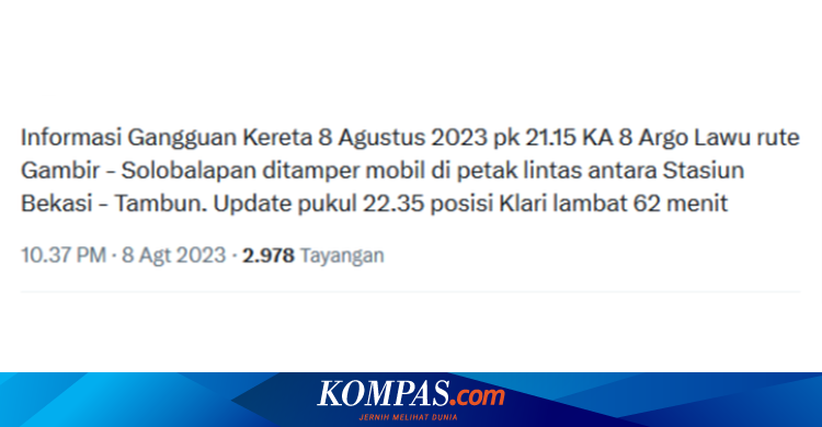 Kecelakaan KA Argo Bromo dan KRL di Bekasi, 3 Tewas, KAI Minta Maaf