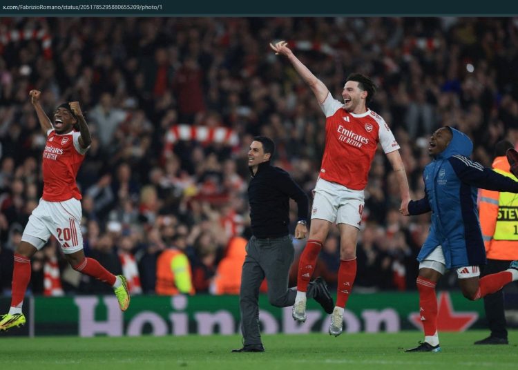 Keyakinan Declan Rice Bawa Arsenal ke Final Liga Champions