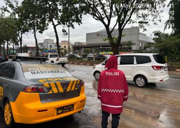 Pasca Hujan Deras, Polresta Barelang Patroli Pastikan Batam Aman dan Lancar
