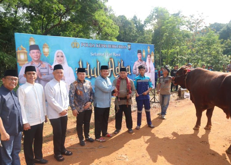 Polda Kepri Sembelih Hewan Kurban di Lahan Ketahanan Pangan, Daging Disalurkan hingga Rempang