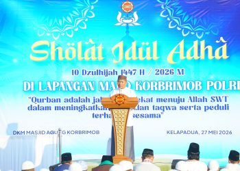 Dankorbrimob Komjen Pol. Ramdani Hidayat Pimpin Salat Iduladha 1447 H dan Salurkan 263 Hewan Kurban