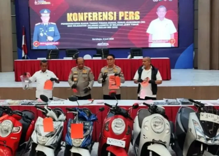 320 Curanmor Terbongkar Mei 2026: Ratusan Motor Diamankan Polda Jatim