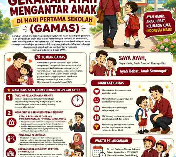 Dukung Gerakan GAMAS, Wali Kota Lis Darmansyah Beri Dispensasi ASN Mengantar Anak di Hari Pertama Sekolah