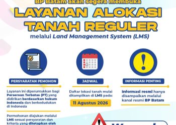 BP Batam Buka Layanan Alokasi Tanah Reguler via LMS Mulai 11 Agustus 2026