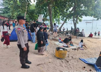 Pasca Libur HUT RI, Polsek Nongsa Perketat Pengamanan di Pantai Lagorap dan Nongsa Sambau