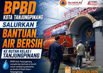 BPBD Tanjungpinang Salurkan 40 Ton Air Bersih, Sumur Warga Mulai Kering Saat Kemarau