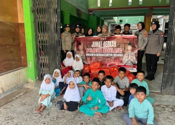 Gelar Jumat Berkah, Polwan Polresta Barelang Salurkan Bantuan Sembako ke Panti Asuhan Al Aqsho