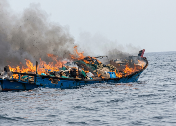 KM Laut Jaya 3 Dikabarkan Terbakar di Perairan Tukong, Anambas