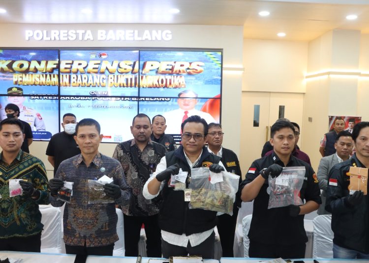 Pemusnahan Narkoba Nilai Ratusan Juta di Polresta Barelang, 15 Tersangka Terancam 20 Tahun Penjara