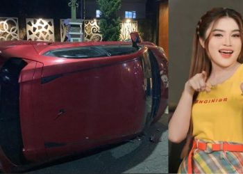 Penyanyi Dangdut Koplo Sela Ovi Alami Kecelakaan Tunggal di Taman 0 KM Tulungagung