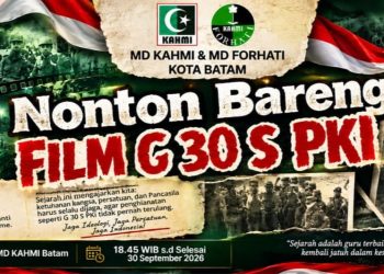 Peringati Hari Kesaktian Pancasila, KAHMI dan HMI Batam Gelar Nobar G30S/PKI untuk Perkuat Nasionalisme Pemuda